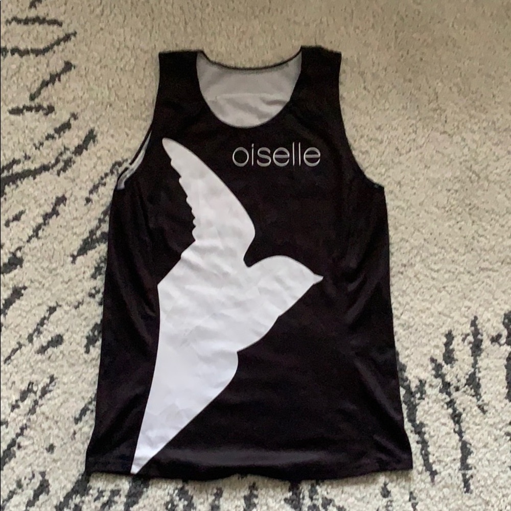 Oiselle Volee Singlet Tank Top - black bird